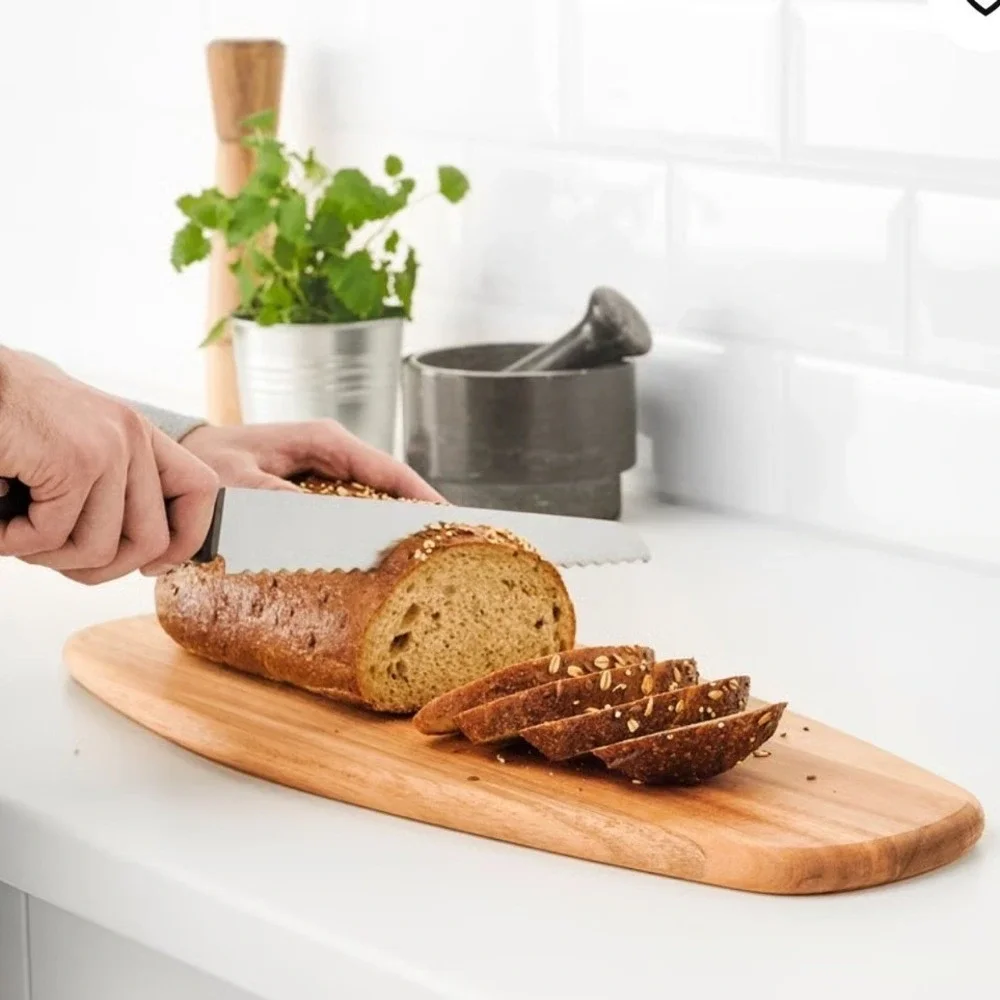 IKEA‎ FASCINERA Cutting Board Acacia Wood 20.5x8.75 Oval Serving Tray NEW
